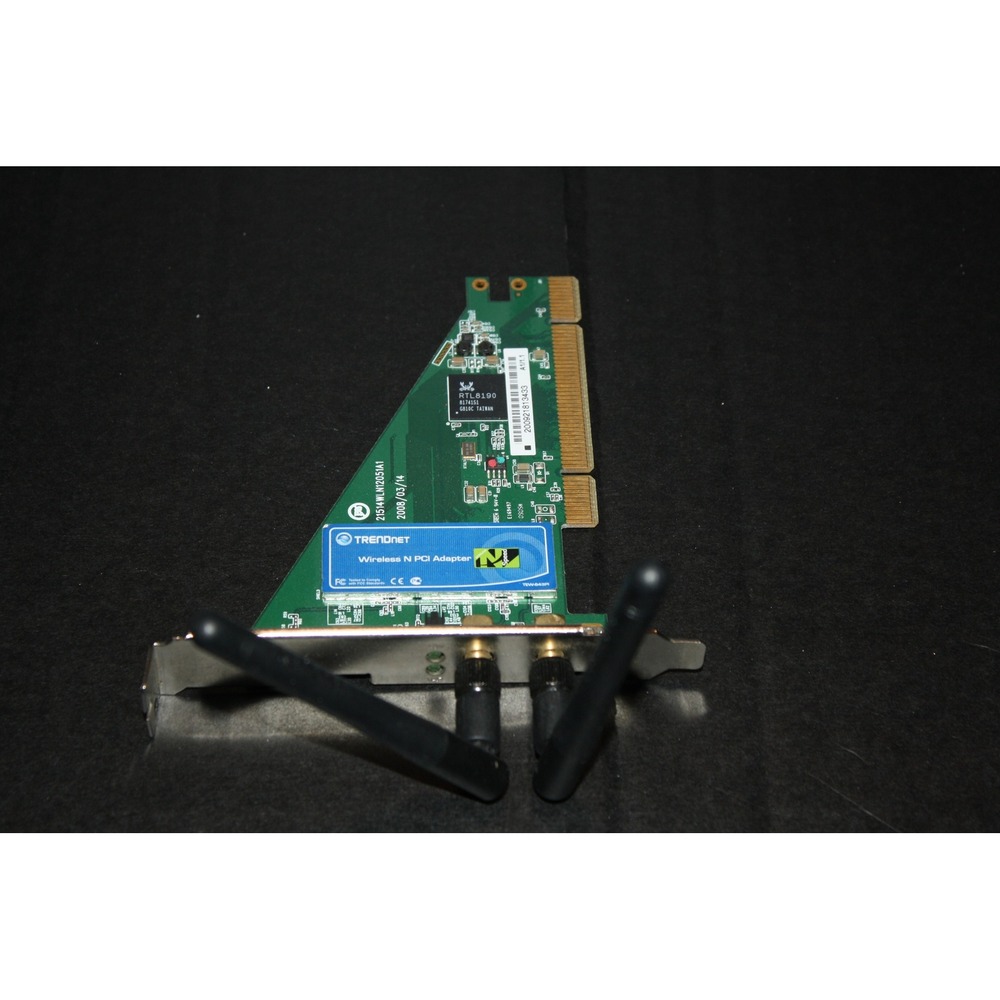 TRENDnet Wireless N PCI Adapter TEW-643PI Desktop Card Green Dual‎ Antenna |